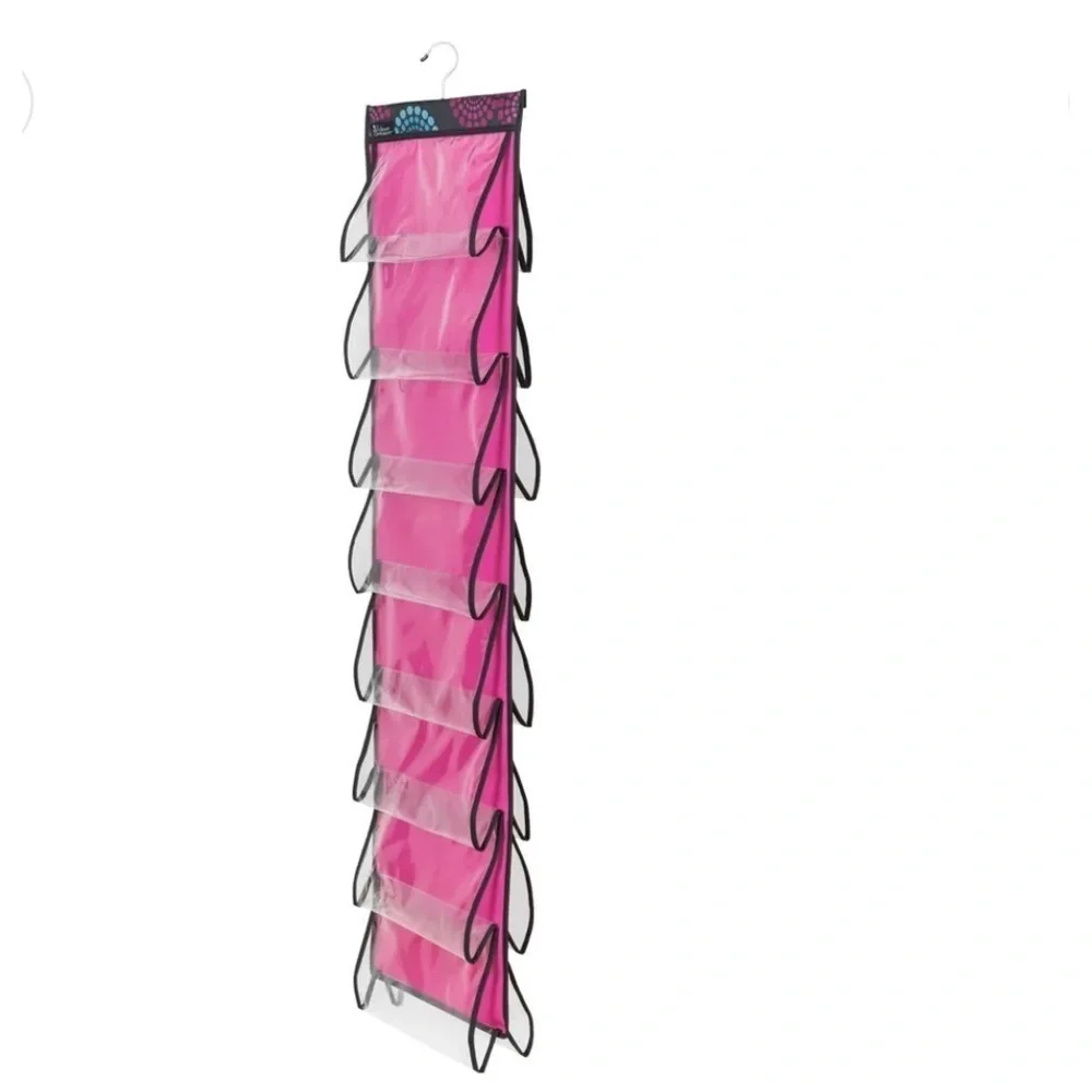 🆕 Closet Organizer Double Sided 16 Pocket Cubby Hanging in Bright Lights Pattern